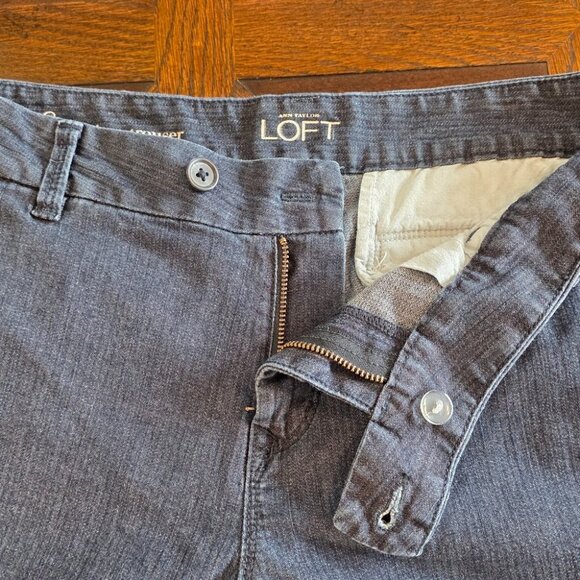 Ann Taylor Loft Size 8 Modern Trouser Wide-Leg Medium Wash Denim Pants - Picture 7 of 10